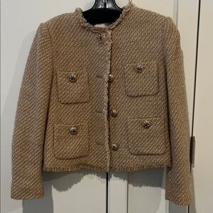 Mango Textured Brown Blazer